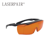 Lunettes de sécurité laser LP-GHP 180-534nm OD7+ certifiées CE EN207 pour lasers Excimer, UV, laser vert 515nm/532nm, laser Argon et KTP