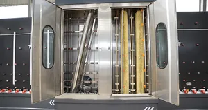 Máquina automática de lavar e secar vidro de aço inoxidável PLC para linha de isolamento