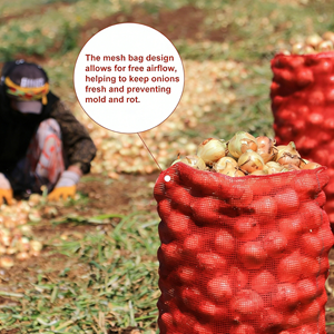 Bolsas de malla ecológicas, resistentes al agua, transpirables, duraderas, de alta resistencia, tubulares de polipropileno Raschel, con estampado en caliente. - Product Image 3