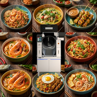 Robot de cuisson automatique T-Chef en acier inoxydable résistant à la chaleur, modulaire, à rinçage automatique, silencieux, pour la cuisson à la wok, machine de cuisson numérique