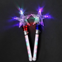Baguette magique lumineuse en plastique en forme de flocon de neige et d'étoile, jouet rotatif pour les jeunes, cadeau de Noël et d'anniversaire