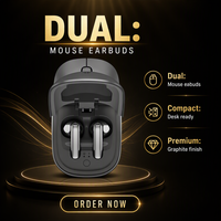 Souris sans fil double mode avec étui de chargement, écouteurs intégrés, récepteur Bluetooth USB, accessoire portable pour ordinateur