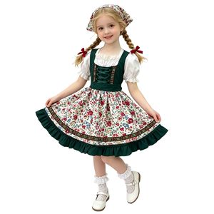 Robe bavaroise Dirndl à fleurs pour filles, ensemble en coton et fibre de bambou, costume d'Oktoberfest, été 2026 - Product Image 2