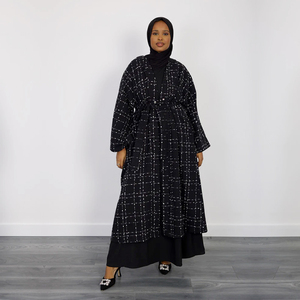 Islamic Clothing <strong>Women</strong> <strong>Winter</strong> Thick <strong>Warm</strong> Modest Abaya <strong>Coat</strong> Dubai Custom Kimono Tweed <strong>Coat</strong> for Muslim - Product Image 1