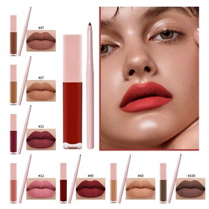 Kit de rouge à lèvres liquide et crayon à lèvres 2 en 1, waterproof, longue tenue, végan, marque privée, 16 couleurs, rouge à lèvres mat et crayon à lèvres - Product Image 6