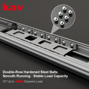 <span class=keywords><strong>Glissière</strong></span> de tiroir à extension complète à fermeture amortie à roulement à billes, trois sections, robuste, 50 000 cycles, glissement fluide pour tiroir d'armoire - Product Image 4