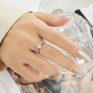 Crown Shaped Open Ring Micro Pave Zircon Ice Flower Cut Adjustable Index Finger Ring Gift Jewelry - Product Image 2