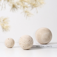 Stonekocc D4cm - D30cm Marbre Naturel Jaune Travertin Pierre Boule Ronde Beige Travertin avec Différents Diamètres Décor À La Maison