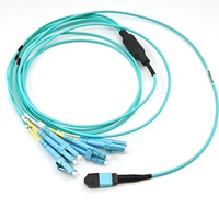 Cable de conexión de fibra óptica de 12 hilos MPO Fanout SM MM OM3 12C SC LC a MPO/MTP