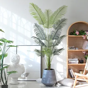 Hot Selling 2024 Artificial Palm Leaves Plants Home Decorations Plastic Artificial Palm Tree Indoor Palm Tree Decor