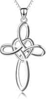 Collier pendentif croix celtique en argent sterling 925 en gros pour femmes et hommes, cadeau chrétien de foi