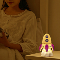 Veilleuse LED rechargeable par USB pour astronaute, planète vaisseau spatial, fusée, milieu pour chambre d'enfant, décoration intérieure