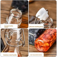 Bocal en verre transparent Lock&Lock pour enzymes, bouteille à boisson Snap-Lock, bocal de fermentation DIY pour jus et vin de fruits, vente en gros transfrontalière