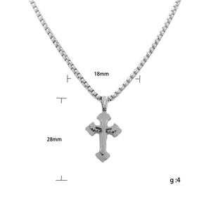 Men's Stainless Steel <b>Cross</b> Pendant Necklace Geometric Design Punk Retro Style 120196 - Product Image 5