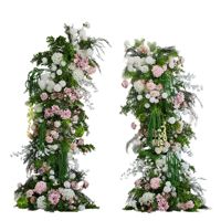 Arco Floral Artificial Inspirado en el Campo de Monet, con Cuernos de Cabra y Buey, Decoración Floral para Bodas, Fondo para Ceremonias del Día de San Valentín
