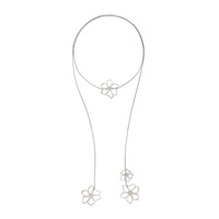 Ensemble de bijoux tendance avec pendentif floral multi-couches, collier, boucles d'oreilles vintage à fleurs, chaîne de pull, long collier pour femmes