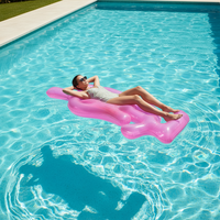 Flotteur de piscine gonflable transparent rose en forme de logo et flotteur de relaxation aquatique gonflable en forme de lettre
