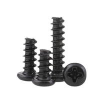 Vis autotaraudeuse Phillips à tête cylindrique à pointe plate, en acier au carbone trempé noir, pour ventilateur électronique