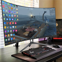 Moniteur de jeu LED incurvé sans cadre, approuvé par l'usine, 144 Hz, temps de réponse de 1 ms, 125 % sRGB, IPS HD, sans bordure, vente en gros, pas cher