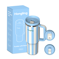 Hong Ling, 40oz, 304 tazas de acero inoxidable para beber al vacío, vaso de doble pared, tazas aisladas de Metal, diseño ergonómico fácil de agarrar