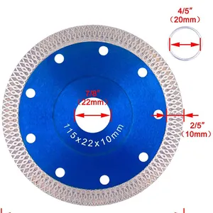 Lama per sega da taglio diamantata Turbo sottile in rete da 115/125/180/230mm per disco da taglio per piastrelle in gres porcellanato