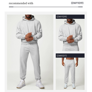 Felpe Personalizzate 100% Cotone Oversize con Collo Tondo, Manica Lunga, Stile Sportivo, Spalle Scese, in <span class=keywords><strong>Pile</strong></span> Pesante, Modello Corto per <span class=keywords><strong>Uomo</strong></span> - Product Image 2