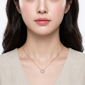 High Quality Minimalist Hand Crafted Daily Wearing Natural Diamond <b>Necklace</b> Real 18K Rose White Gold Pendant <b>Necklace</b> For Women - Product Image 4