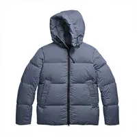 Blouson matelassé long à capuche pour homme, devant en satin, couleur unie, imperméable, respirant, coupe-vent, fin, décontracté, fermeture éclair, rembourré
