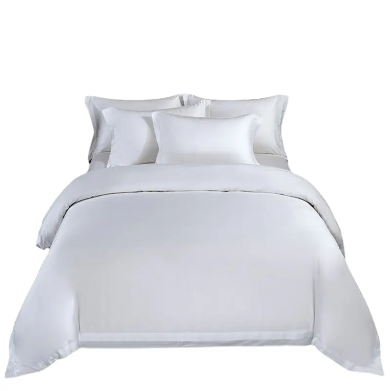 ชุดผ้าปูเตียงผ้าฝ้ายชุดผ้าปูเตียงโรงแรมผ้าคอตตอนสีขาวหรูหรา4ชิ้นขนาด60*40S