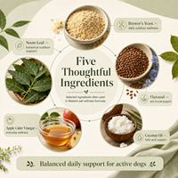 Complément alimentaire premium contre les puces et les tiques pour chiens, sous forme de bouchées molles, pour toutes les races, soin régulier botanique, sans produits chimiques agressifs, 300g