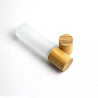 Flacon roll-on en verre dépoli Mingsheng de luxe 5ml 10ml avec bouchon en bambou, flacon vide pour huiles essentielles et parfums, vente en gros