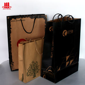 ถุงกระดาษคราฟท์สีน้ำตาลงานฝีมือคุณภาพสูง รีไซเคิลได้ ราคาถูก พิมพ์โลโก้ตามสั่ง รับผลิตแบบ OEM สำหรับซูเปอร์มาร์เก็ต พิมพ์ออฟเซ็ต พร้อมริบบิ้น - Product Image 3
