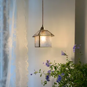 8 inç Tiffany kolye asılı lamba vitray fikstür Retro Mini avizeler aydınlatma oturma odası için yatak odası aydınlatması