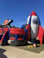 Fusée vaisseau spatial Kidzone maison de rebond toboggan combo videur gonflable Commercial sauter air cavalier château plein d'entrain