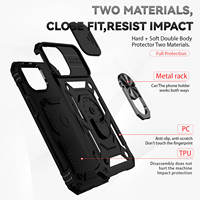 Coque de téléphone antichoc magnétique en TPU+PC avec anneau support coulissant pour appareil photo, design armure, vente en gros pour iPhone 16 15 13 Pro Max