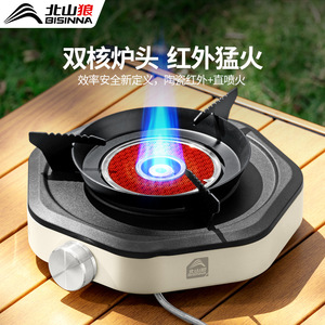 Portable <b>Gas</b> Stove Metal Burner Head 1.3kg Outdoor <b>Camping</b> Cooking Brewing Tea - Product Image 2
