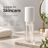 Flacon pulvérisateur PET 90 ml, brume fine, emballage cosmétique pour soins de la peau, parfum, rechargeable, portable, flacon en plastique de voyage