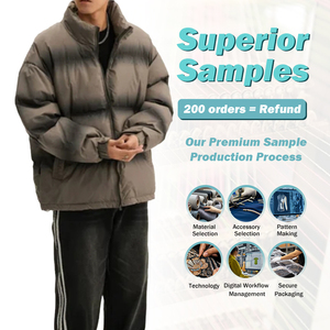 แจ็คเก็ตขนเป็ดแขนยาวซิปเต็มตัวสำหรับผู้ชายเสื้อโค้ทไซส์ใหญ่สำหรับฤดูหนาว - Product Image 3