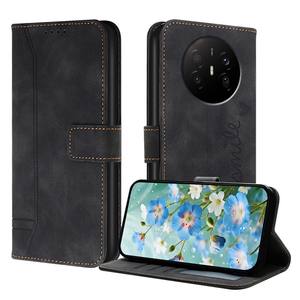 Funda de Teléfono con Tapa Magnética de Cuero PU para Negocios, con Soporte y Grabado de Línea de Corazón para <span class=keywords><strong>Huawei</strong></span> <span class=keywords><strong>Mate</strong></span> 70 Air/P80 ULTRA/P80 PRO - Product Image 3