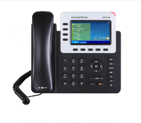 Grandstream GXP2140 PoE Enterprise SIP IP Phone 4 SIP Lines 4.3" Color LCD Office Manager Reception VoIP Desk Telephone