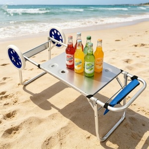 Carrito <span class=keywords><strong>de</strong></span> <span class=keywords><strong>Playa</strong></span> Convertible en Mesa Plegable <span class=keywords><strong>para</strong></span> Acampar y Pescar al Aire Libre - Product Image 4