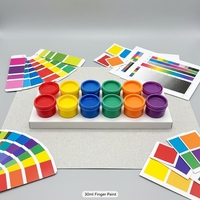Peinture à doigts non toxique 30 ml, 12 pots, 6 couleurs, lavable, peinture artistique pour enfants certifiée MSDS, fournitures de peinture à doigts sûres pour enfants