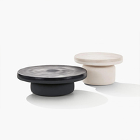 Ensemble de table basse en béton moderne, durable et imperméable pour l'extérieur, avec table d'appoint, design minimaliste pour salon, patio et jardin