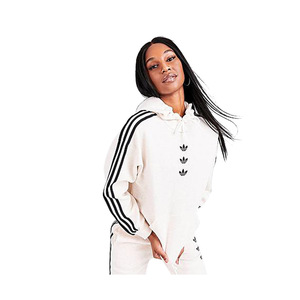 Sudadera con Capucha para Mujer, Modelo Repeat, Talla XS, con Cierre, Color Garza/Negro |   Modelo 100% Auténtico Hecho en Vietnam - Product Image 1