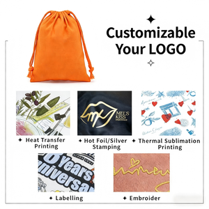 Sac à main en toile de coton recyclée avec logo personnalisé, double cordon, sac à poussière pour chaussures, sac à cordon, emballage de luxe pour bijoux - Product Image 3