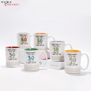 Tasses à café en céramique personnalisées en gros Tasses à lait et à eau de différentes formes, noms et lettres - Product Image 5