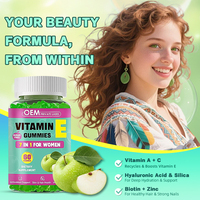 Permen Kunyah Vitamin E Herborigen dengan VIT A, C, Biotin, Seng, Asam Hialuronat & Silika untuk Mendukung Kesehatan Kulit, Rambut, dan Kuku - Suplemen Vitamin E