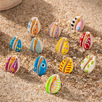 Manna plaqué or classique enfants océan plage drôle peint à la main coquille naturelle bricolage acier inoxydable bijoux accessoires breloques