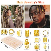 Nouveaux Anneaux de Tresse 290 Pièces/Set Bijoux de Cheveux pour Dreadlocks Accessoires de Cheveux Breloques