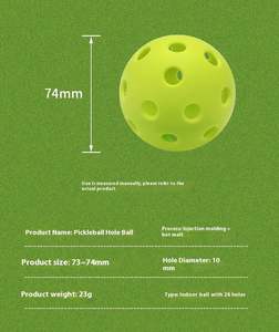 Balle de pickleball en TPE super résistante, 26 et 40 trous – Balles d'entraînement durables pour l'intérieur et l'extérieur, pour l'entraînement, le jeu récréatif et les jouets promotionnels - Product Image 6
